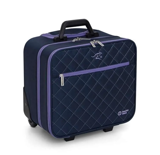 [KC6801 Navy Purple] Eternal Rose Lawn Bowls Trolley by Kelsey Cottrell Navy / Purple